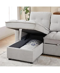 Streamdale Furniture Mh 78.75" Reclining Pull-Out Sectional Sofa