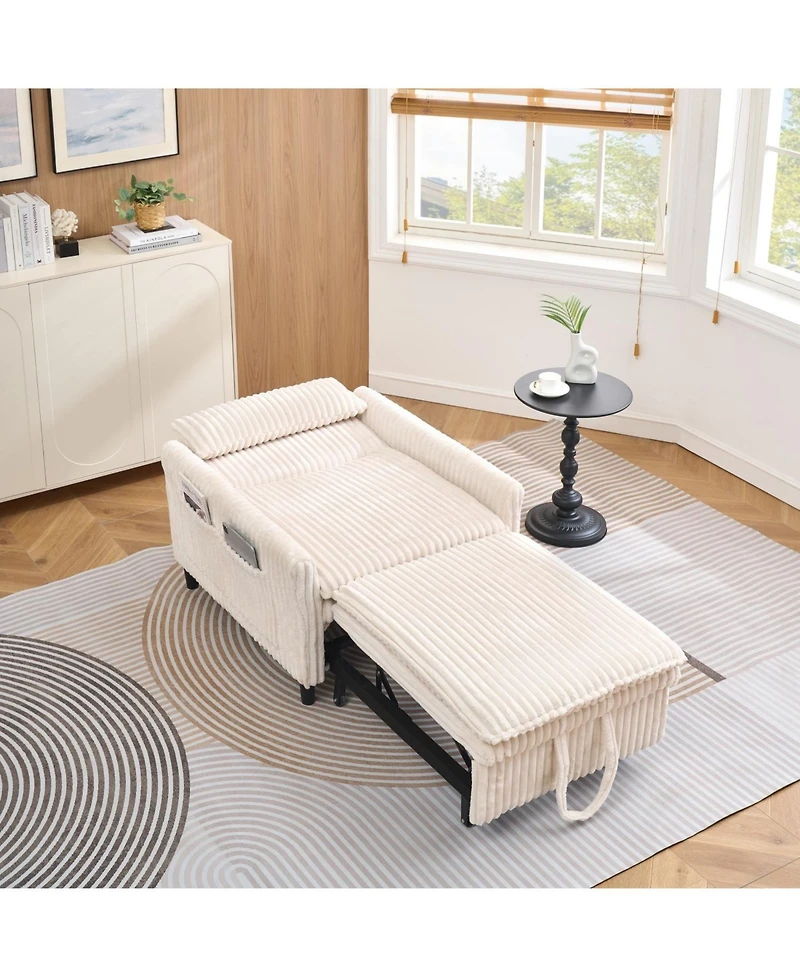 Streamdale Furniture Beige Small Space Sofa Bed with Pillow