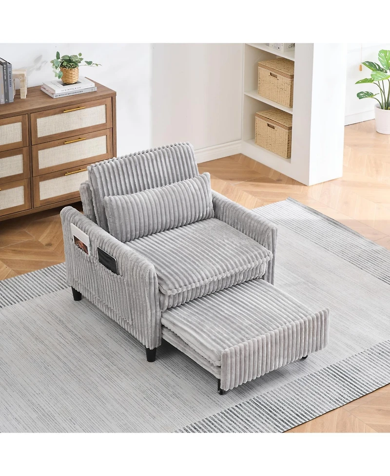 Streamdale Furniture Grey Small Space Sofa Bed with Pillow