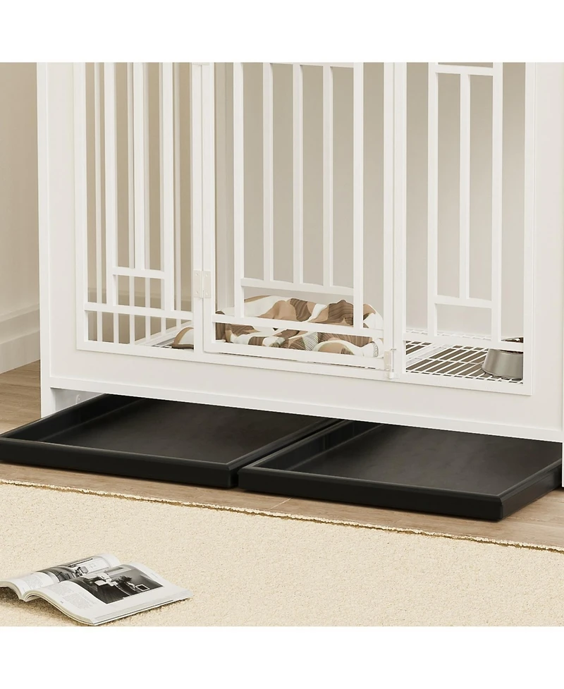 Streamdale Furniture 43" Dog Crate Furniture with Storage White