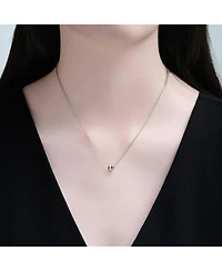 Rachel Glauber Two-Tone Sleek Heart Pendant Necklace