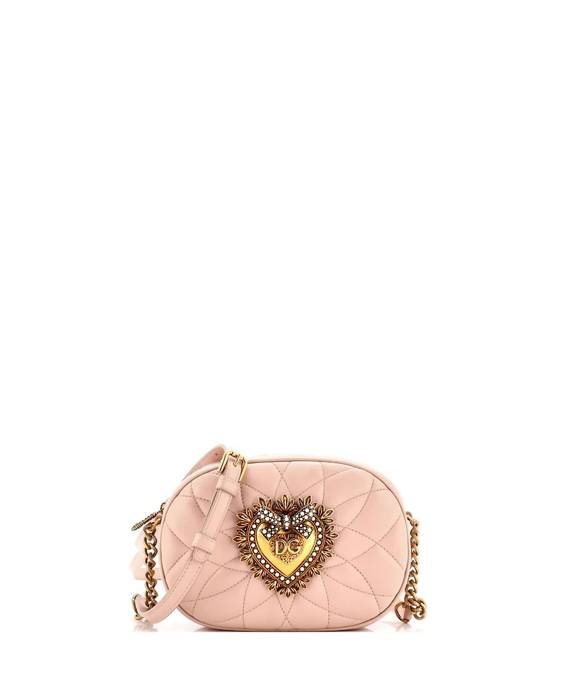 Pre-Owned Dolce & Gabbana Small Devotion Camera Bag Quilted Leather