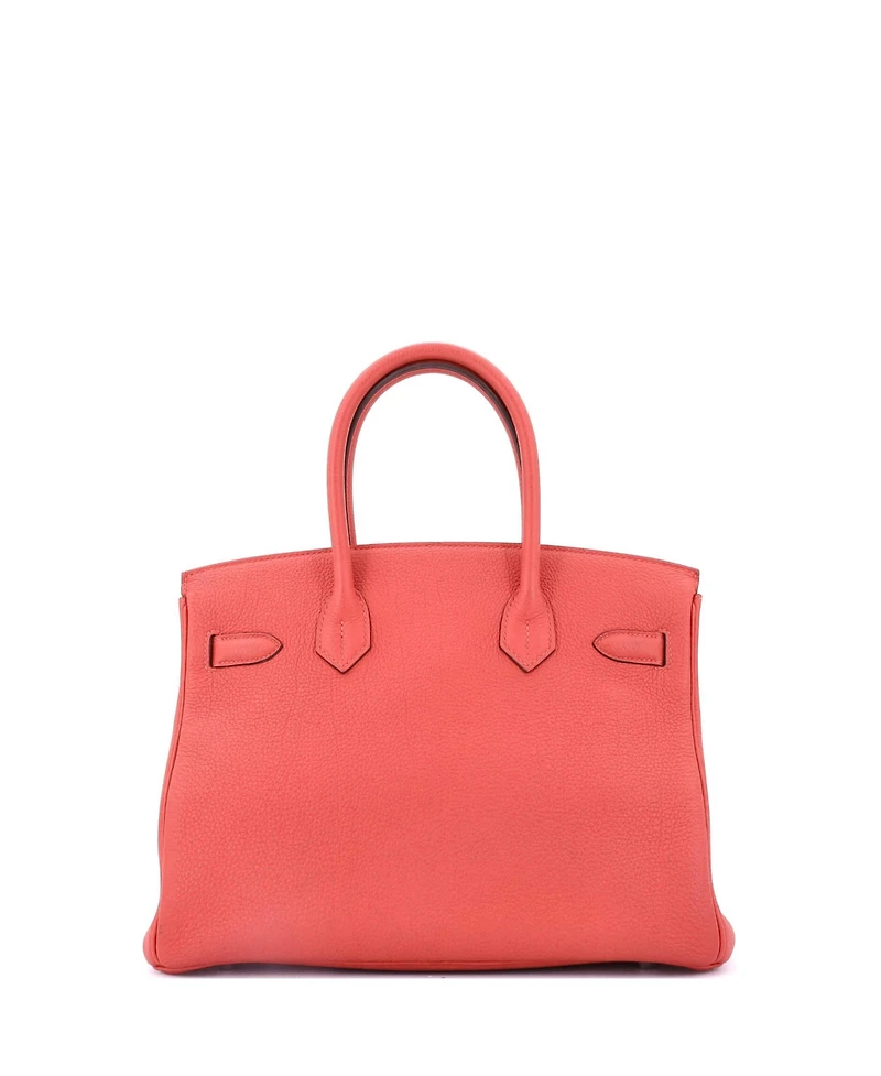 Pre-Owned Hermes Birkin Handbag Red Togo with Palladium Hardware