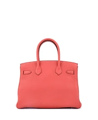 Pre-Owned Hermes Birkin Handbag Red Togo with Palladium Hardware