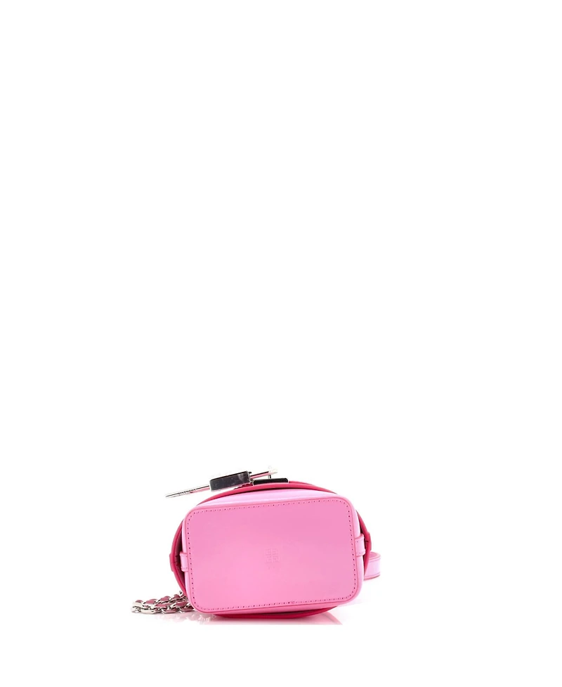 Pre-Owned Givenchy Micro Gv Shark Lock Bucket Bag Leather