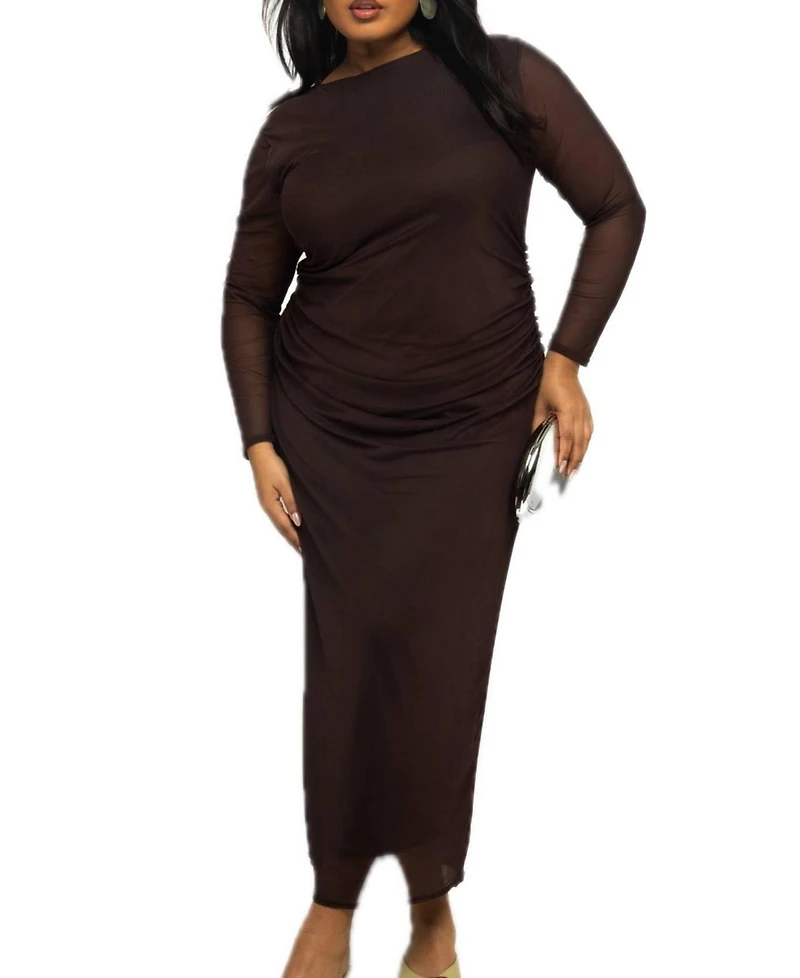 Fashion-szn Curve Women's Mesh Midaxi Dress