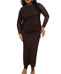 Fashion-szn Curve Women's Mesh Midaxi Dress