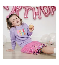 Sweet Wink Little and Big Girls Birthday Girl Patch Sweatshirt