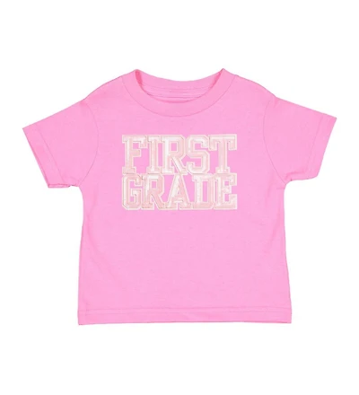 Sweet Wink Little and Big Girls First Grade Sequin Patch Short Sleeve T-Shirt