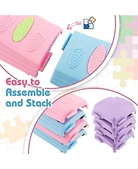 Gymax Kids Colored Balance Beams w/ Non-slip Textured Surface Bottom Pad Multicolor