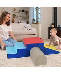 Gymax Toddler Climb & Crawl Activity Playset Blocks w/ Waterproof Pu Cover Epe Foam