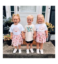 Sweet Wink Little and Big Girls Apple Rainbow Short Sleeve T-Shirt