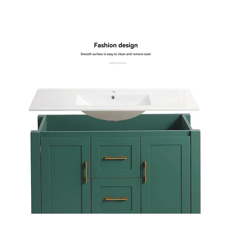 Csainc 36" Vanity w/ Undermount Sink, 2 Doors & 2 Drawers, Soft-Close, Compact Storage Combo