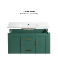 Csainc 36" Vanity w/ Undermount Sink, 2 Doors & 2 Drawers, Soft-Close, Compact Storage Combo