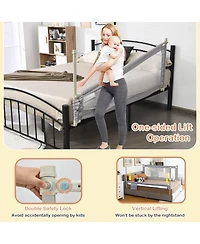 Slickblue Baby Bed Guardrail with Double Lock for Secure Toddler Sleep Support