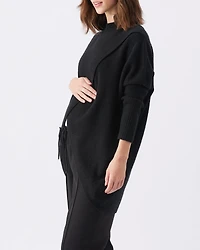 Ripe Maternity Hallie Cross Over Knit Sweater Black for Stylish Comfort