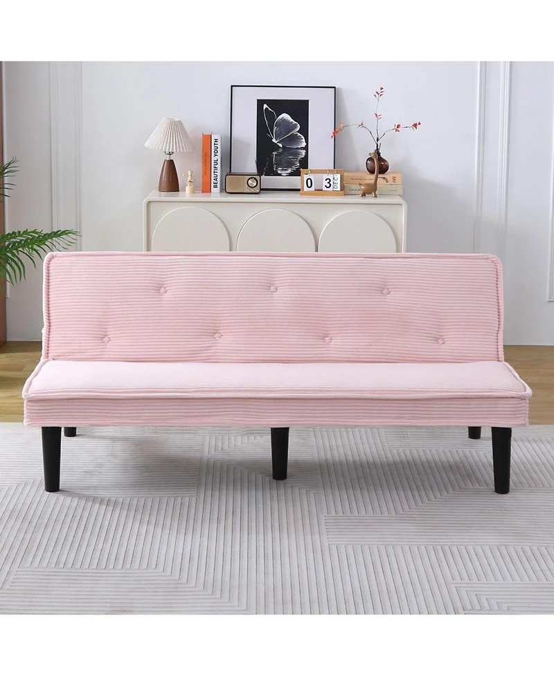 Streamdale Furniture 66" Corduroy Sofa Bed - Flexible Living Room/Apartment/Bedroom