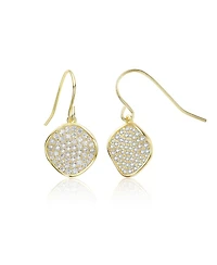 Rachel Glauber 14K Gold Plated with Clear Cubic Zirconia Hook Earrings