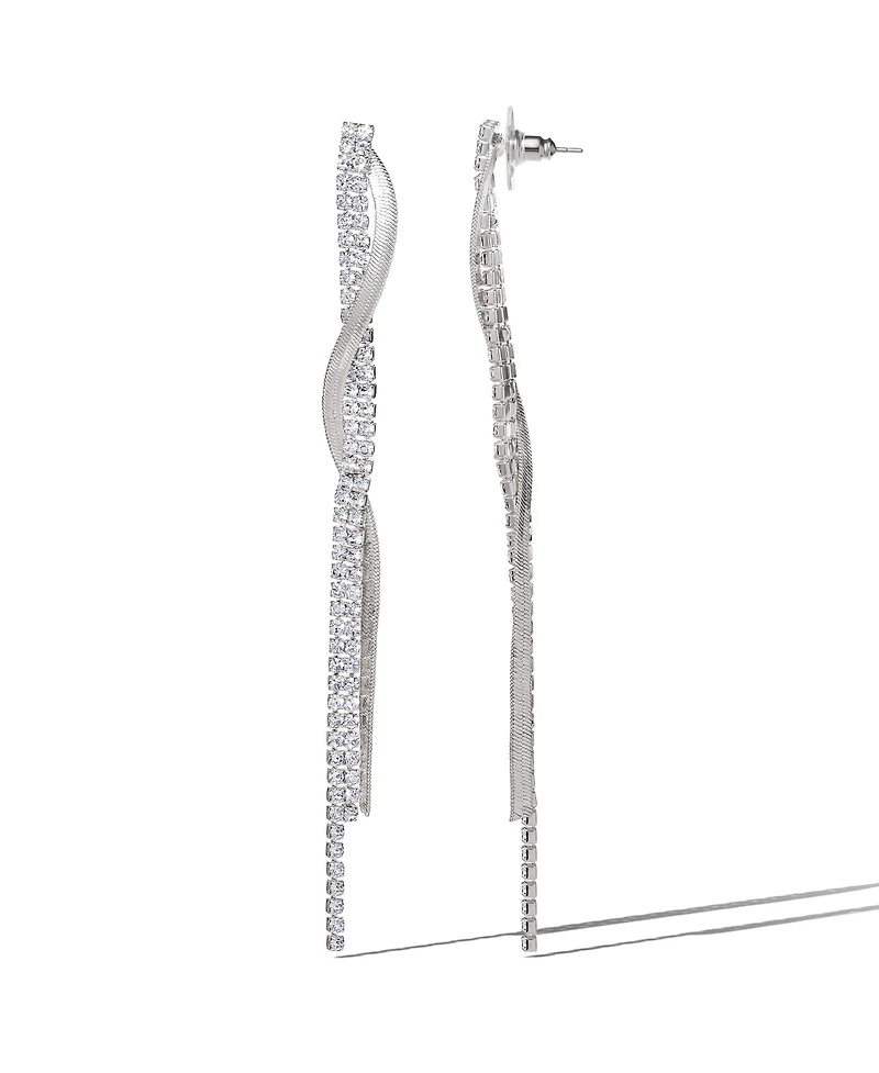 Jessica Simpson Silver Linear Drop Earrings