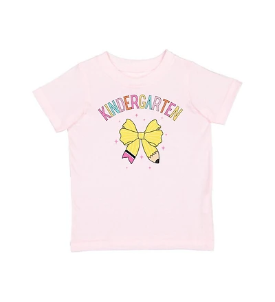 Sweet Wink Little and Big Girls Kindergarten Pencil Bow Short Sleeve T-Shirt