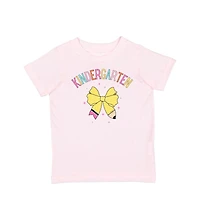 Sweet Wink Little and Big Girls Kindergarten Pencil Bow Short Sleeve T-Shirt