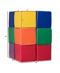 Gymax -Piece 8'' Pu Foam Big Building Blocks Colorful Soft Blocks Play Set For Kids