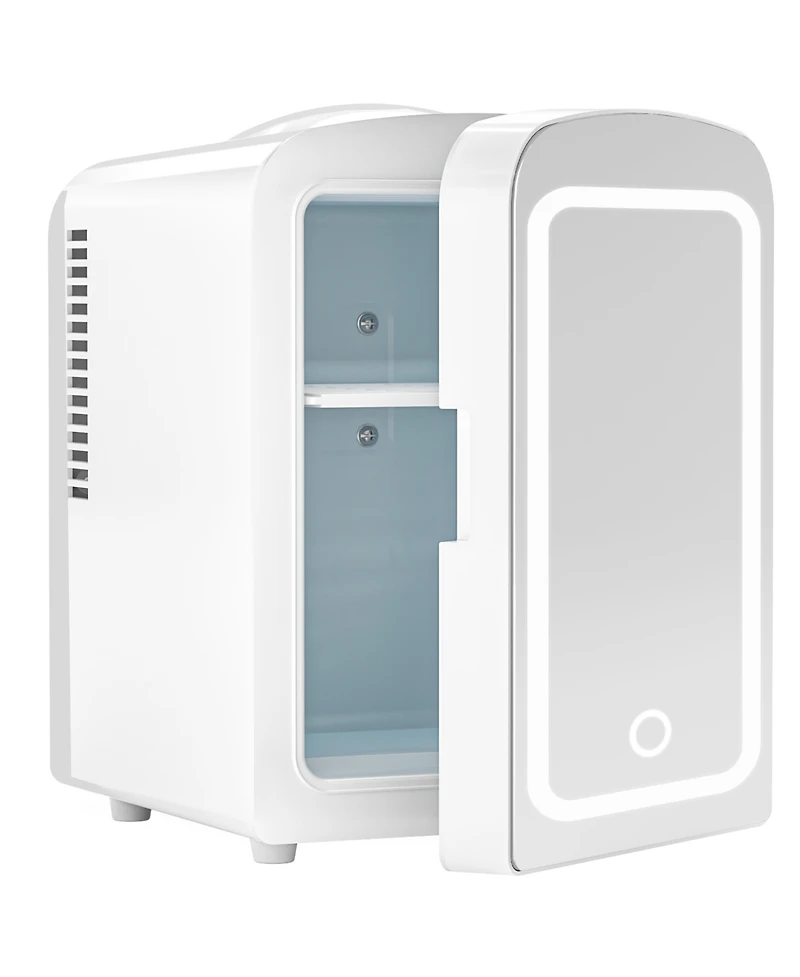Cowsar Makeup Compact Refrigerator With Mirror, 4L Mini Fridge for Bedroom, Car, Office & Dorm, Portable Small Cooler Cosmetics