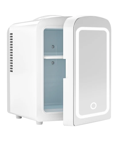 Cowsar Makeup Compact Refrigerator With Mirror, 4L Mini Fridge for Bedroom, Car, Office & Dorm, Portable Small Cooler Cosmetics