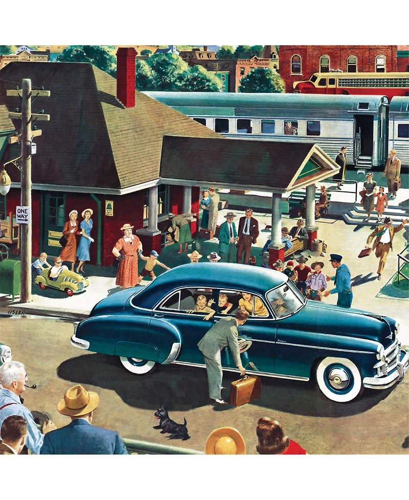 New York Puzzle Company Coming and Going 500 Piece Puzzle