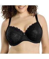 Parfait Women's Luxlacy Unlined Wired Bra, Black, 40H