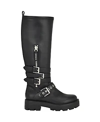 Guess Women's Yanky Tall Buckled Moto Lug Boots