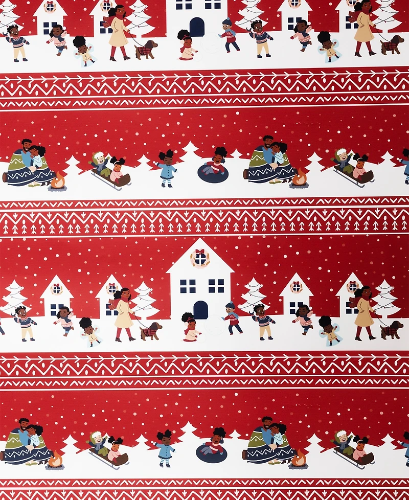 Black Paper Party Snowy Stripe Gift Wrap