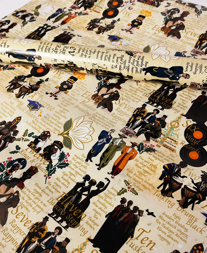 Black Paper Party Twelve Days Gift Wrap