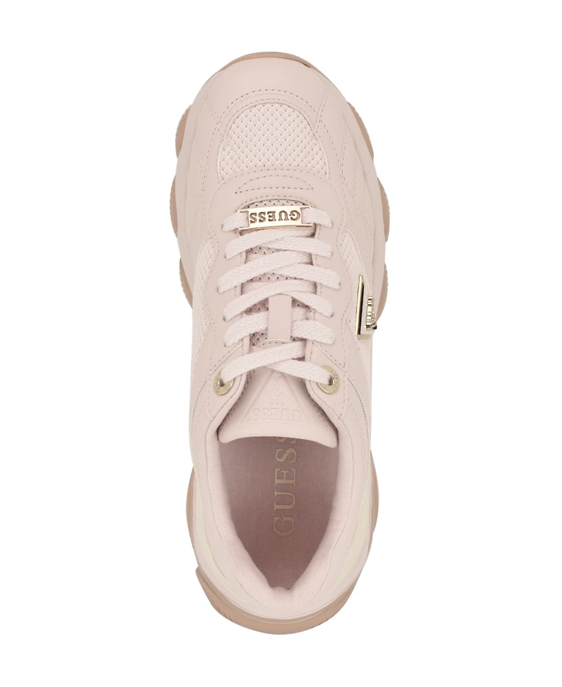 Guess Women's Moeann Triangle G Logo Chunky Lace-Up Sneakers