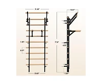 Er Kang Swedish Ladder – 9-Rod Stall Bar with Pull-Up & Dip Bars, Core & Stretching Trainer