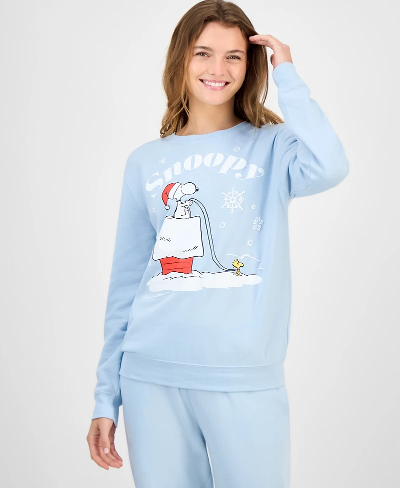 Love Tribe Juniors' Snoopy Holiday Graphic Cotton Sweatshirt