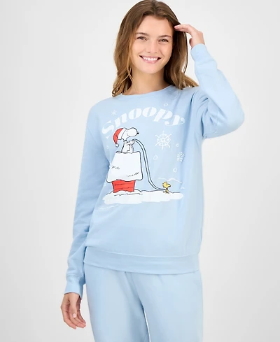 Love Tribe Juniors' Snoopy Holiday Graphic Cotton Sweatshirt