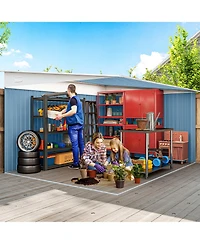 Outsunny 11' x 9' Metal Outdoor Storage Shed with Lockable Doors