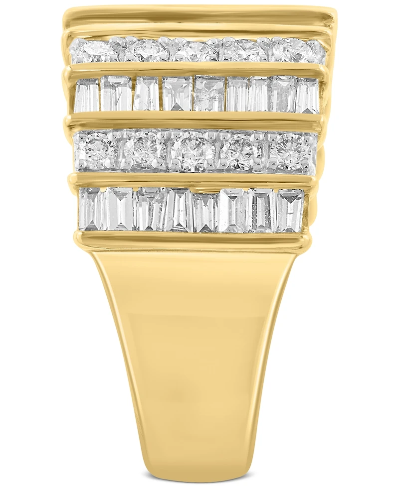 Effy Diamond Round & Baguette Multirow Statement Ring (1-7/8 ct. t.w.) in 14k Gold