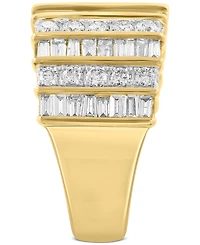 Effy Diamond Round & Baguette Multirow Statement Ring (1-7/8 ct. t.w.) in 14k Gold