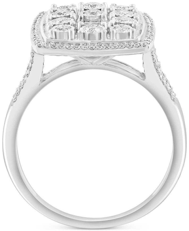 Effy Diamond Rectangular Halo Cluster Ring (1/2 ct. t.w.) in 14k White Gold