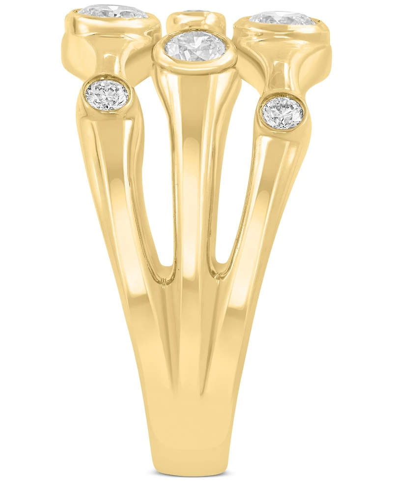 Effy Collection Diamond Three-Row Ring (3/4 ct. t.w.) in 14k Yellow Gold
