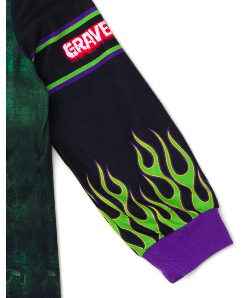 Monster Jam Toddler Boys Grave Digger Zip Up Coverall