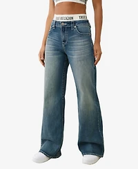 True Religion Women's Bobbi Elastic Brief Baggy Jeans