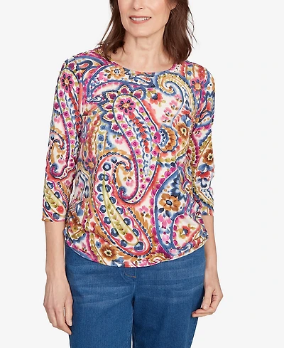 Alfred Dunner Petite Paisley Top