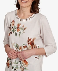 Alfred Dunner Petite Floral Harvest Top
