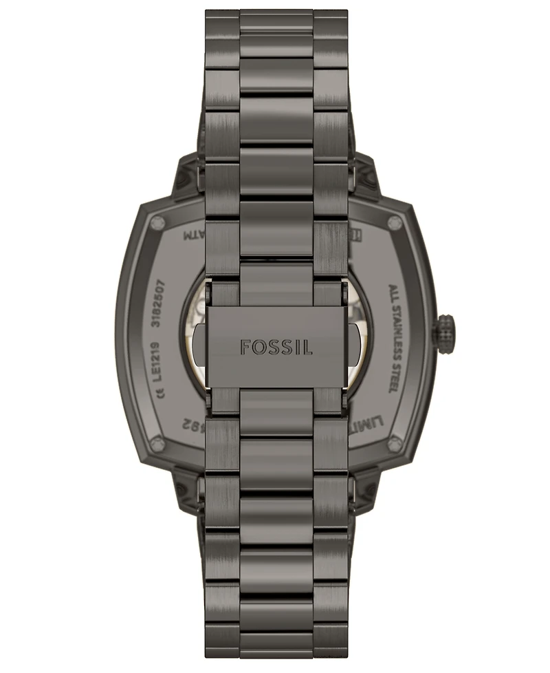 Fossil Unisex Nick Jonas x Machine Luxe Automatic Gunmetal Stainless Steel Watch, 40mm