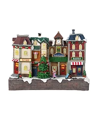 Glitzhome 13.75" Lighted Resin Christmas Train Station Village