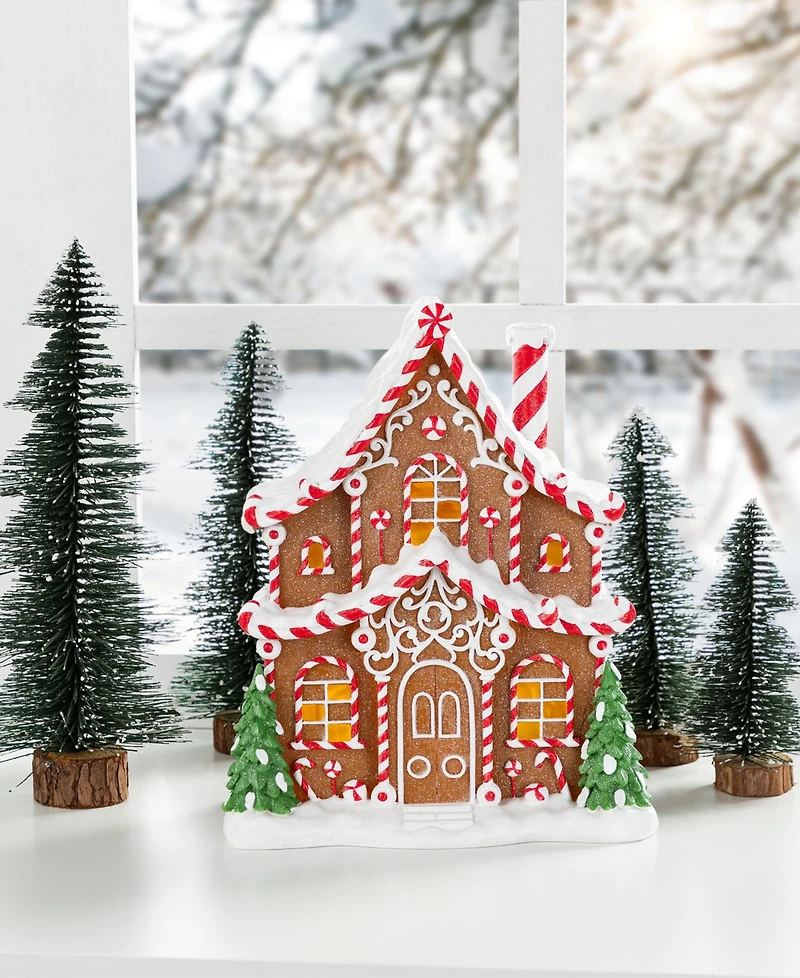Glitzhome 11.75" Lighted Resin Christmas Village