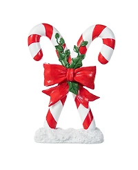 Glitzhome 10" Resin Christmas Candy Cane Figurine